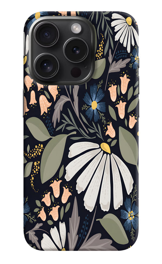 Flowers Art iPhone 15 Pro Hard Case Back Cover by Casekaro