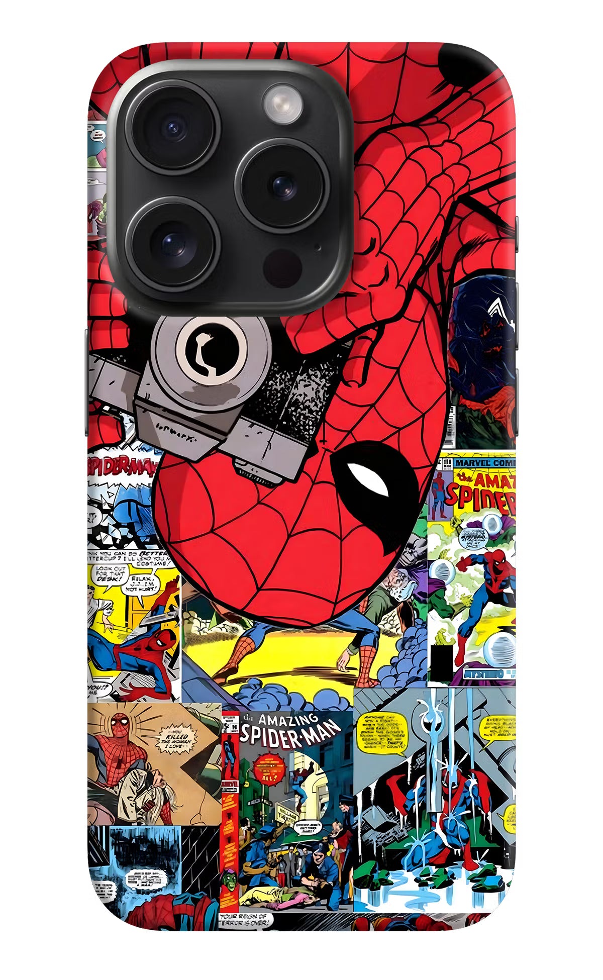 Spider Man iPhone 15 Pro Hard Case Back Cover by Casekaro
