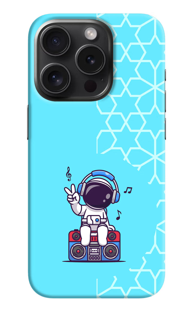 Cute Astronaut Chilling iPhone 15 Pro Hard Case Back Cover by Casekaro