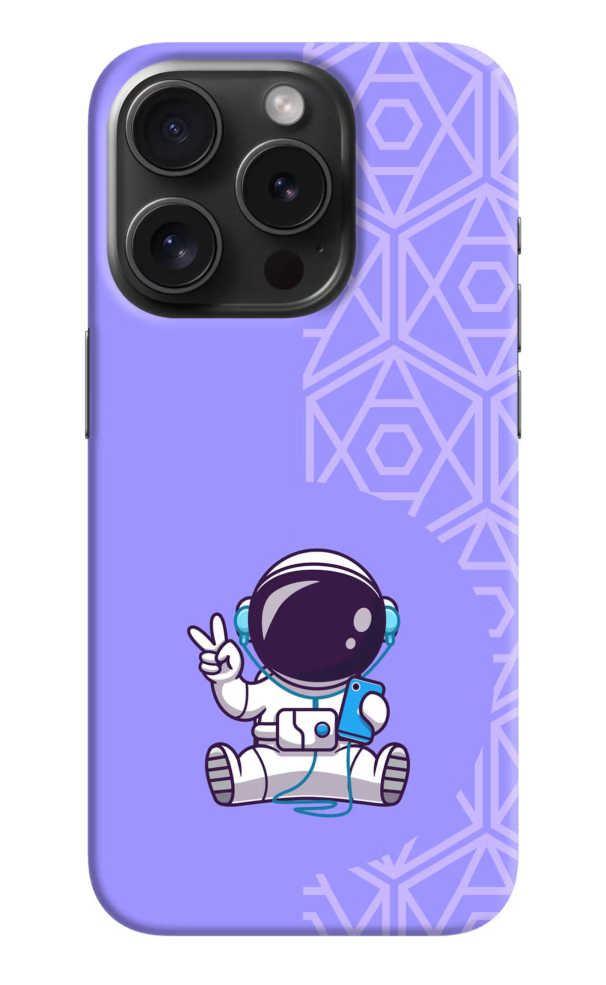 Cute Astronaut Chilling iPhone 15 Pro Hard Case Back Cover by Casekaro