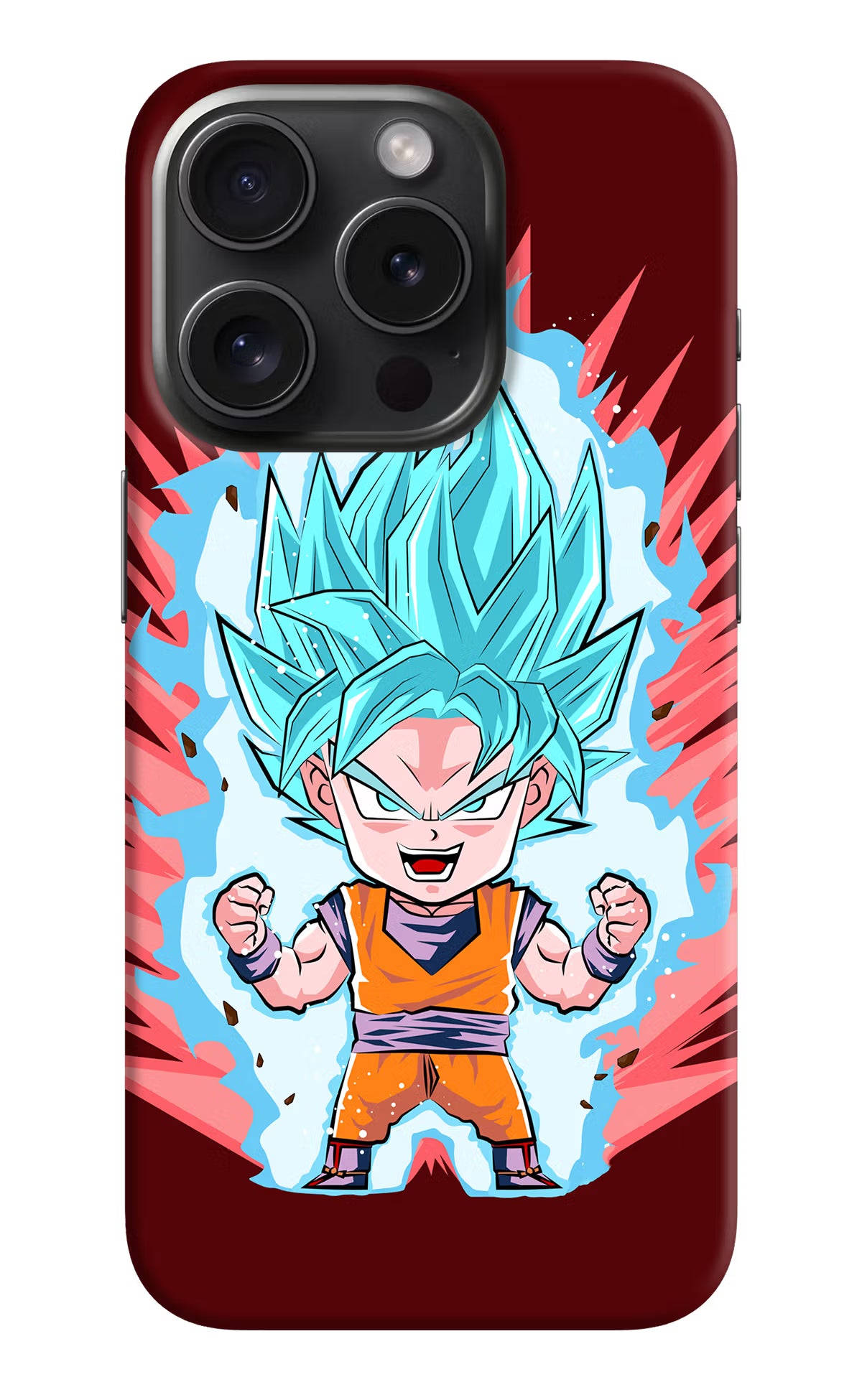 Goku Little iPhone 15 Pro Hard Case Back Cover by Casekaro