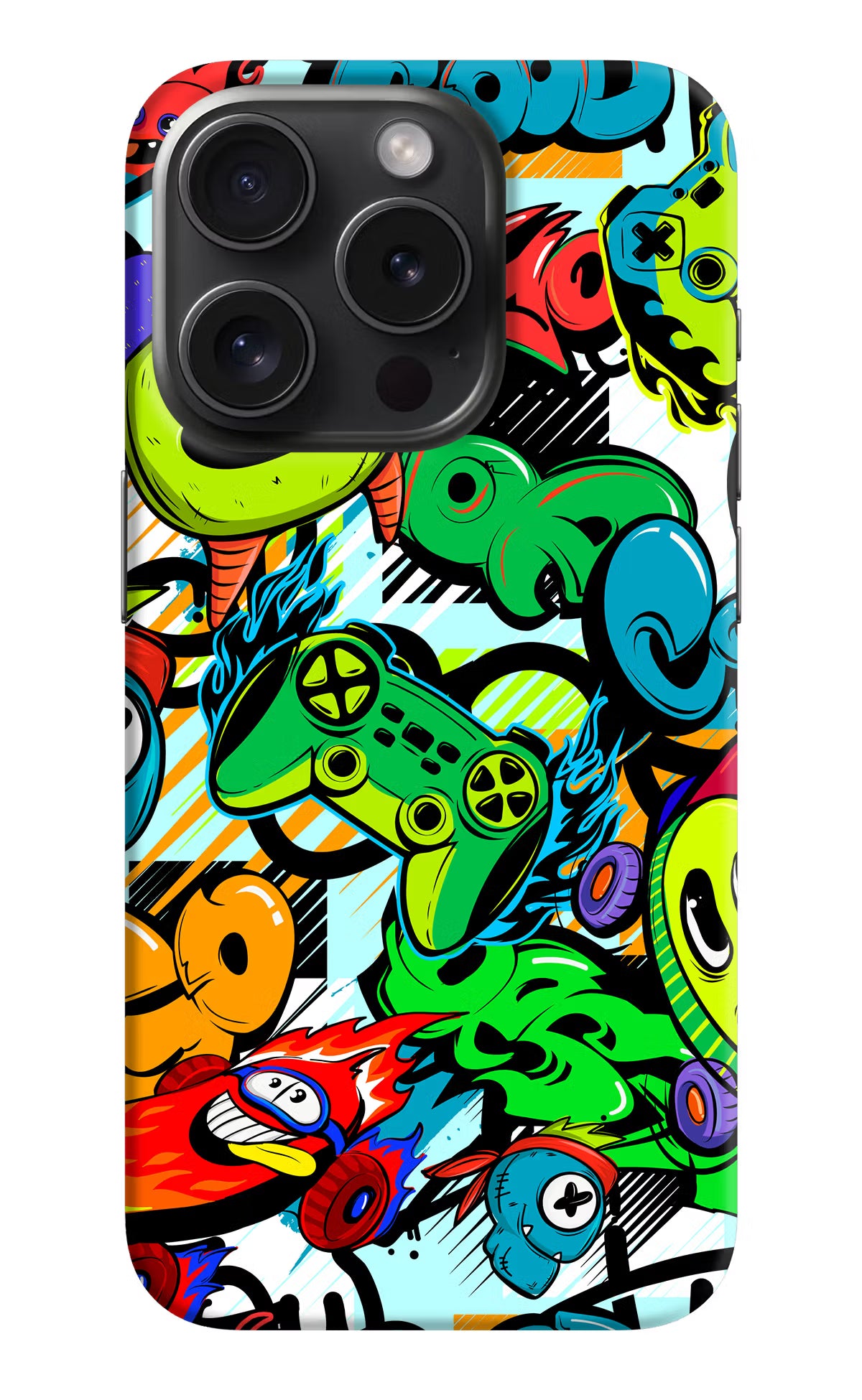 Game Doodle iPhone 15 Pro Hard Case Back Cover by Casekaro