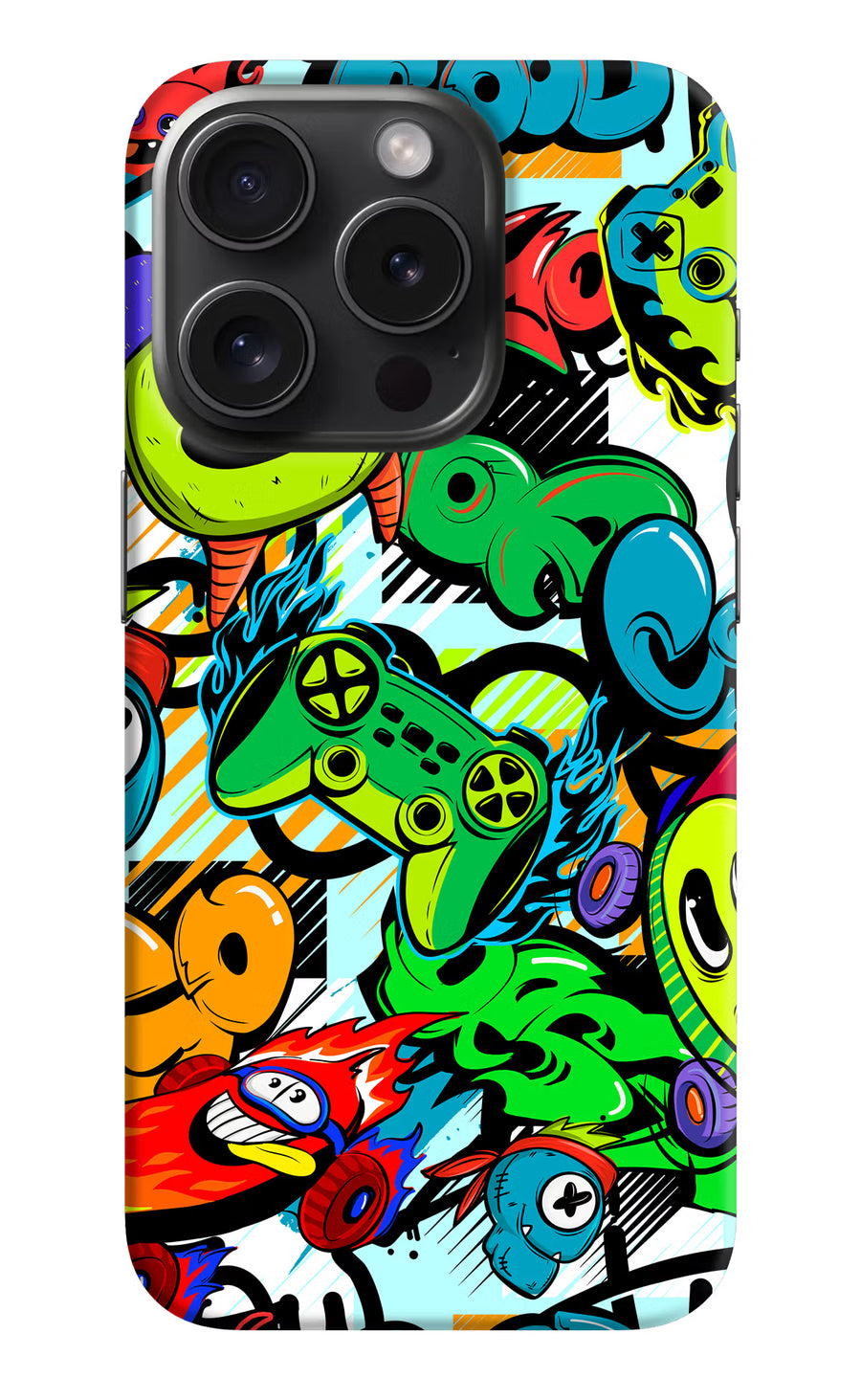 Game Doodle iPhone 15 Pro Back Cover, Hard case