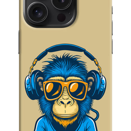 Monkey Headphone iPhone 15 Pro Hard Case Back Cover by Casekaro