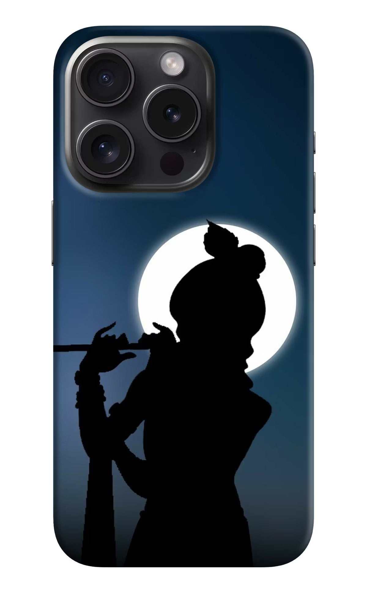 Shri Krishna Silhouette iPhone 15 Pro Hard Case Back Cover by Casekaro