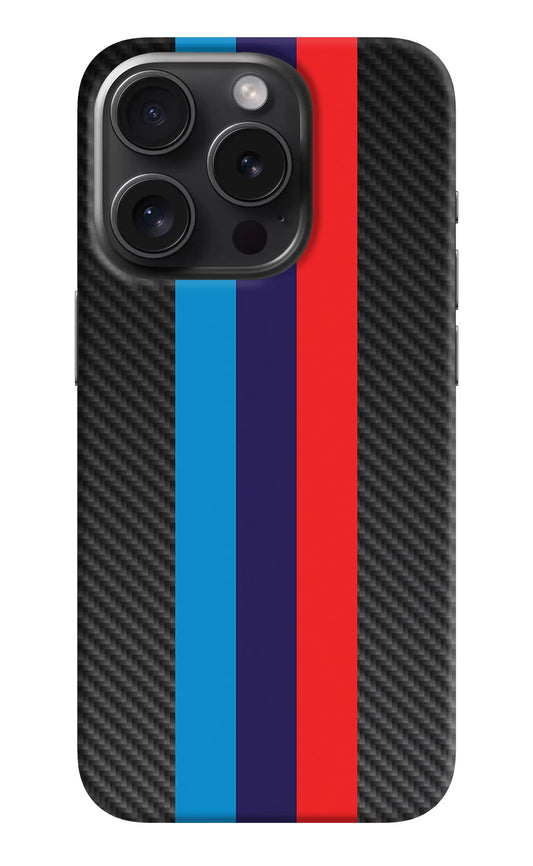 BMW Stripes Pattern iPhone 15 Pro Hard Case Back Cover by Casekaro