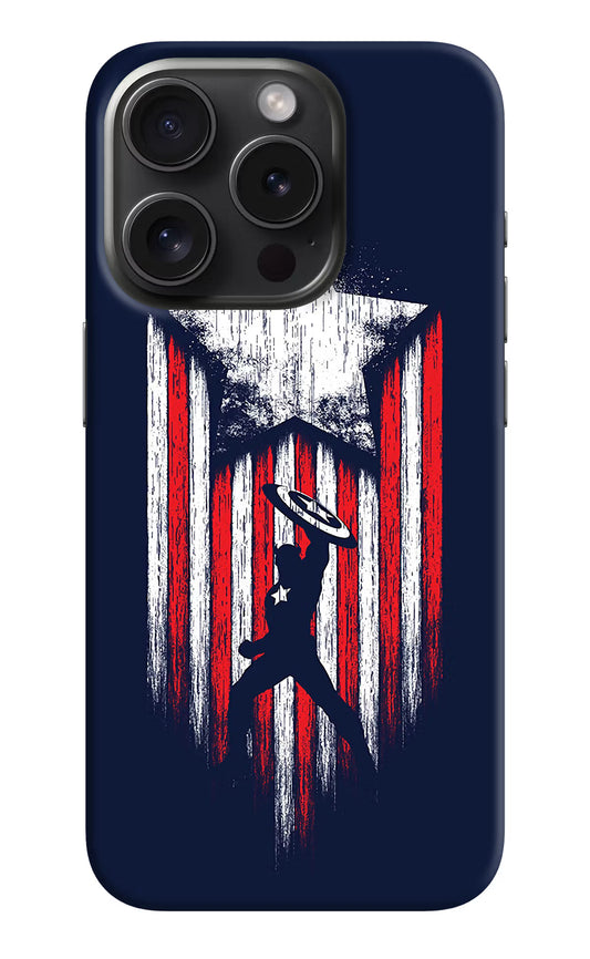 Captain America Marvel Art iPhone 15 Pro Hard Case Back Cover by Casekaro