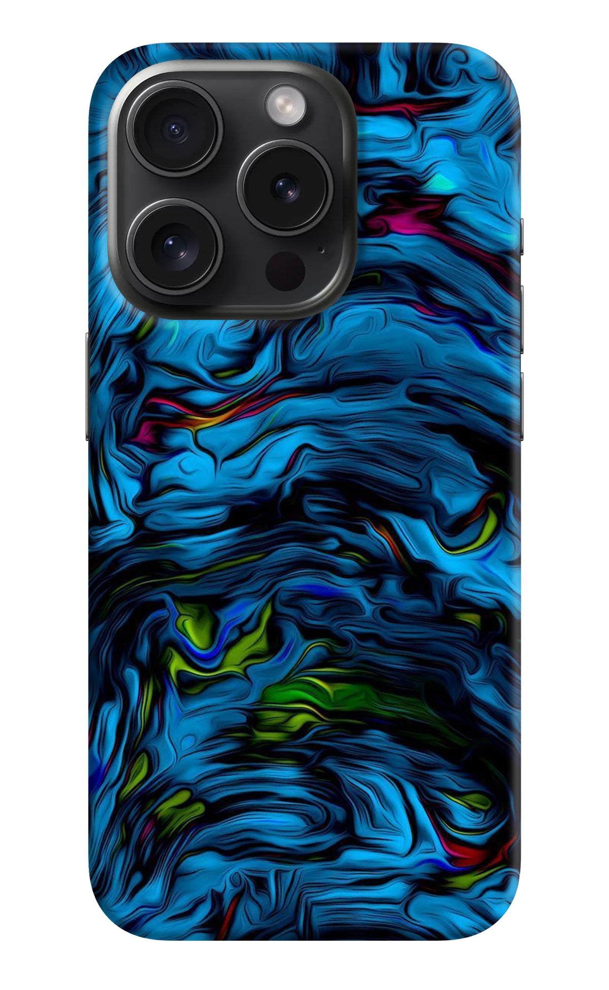 Dark Blue Abstract iPhone 15 Pro Back Cover