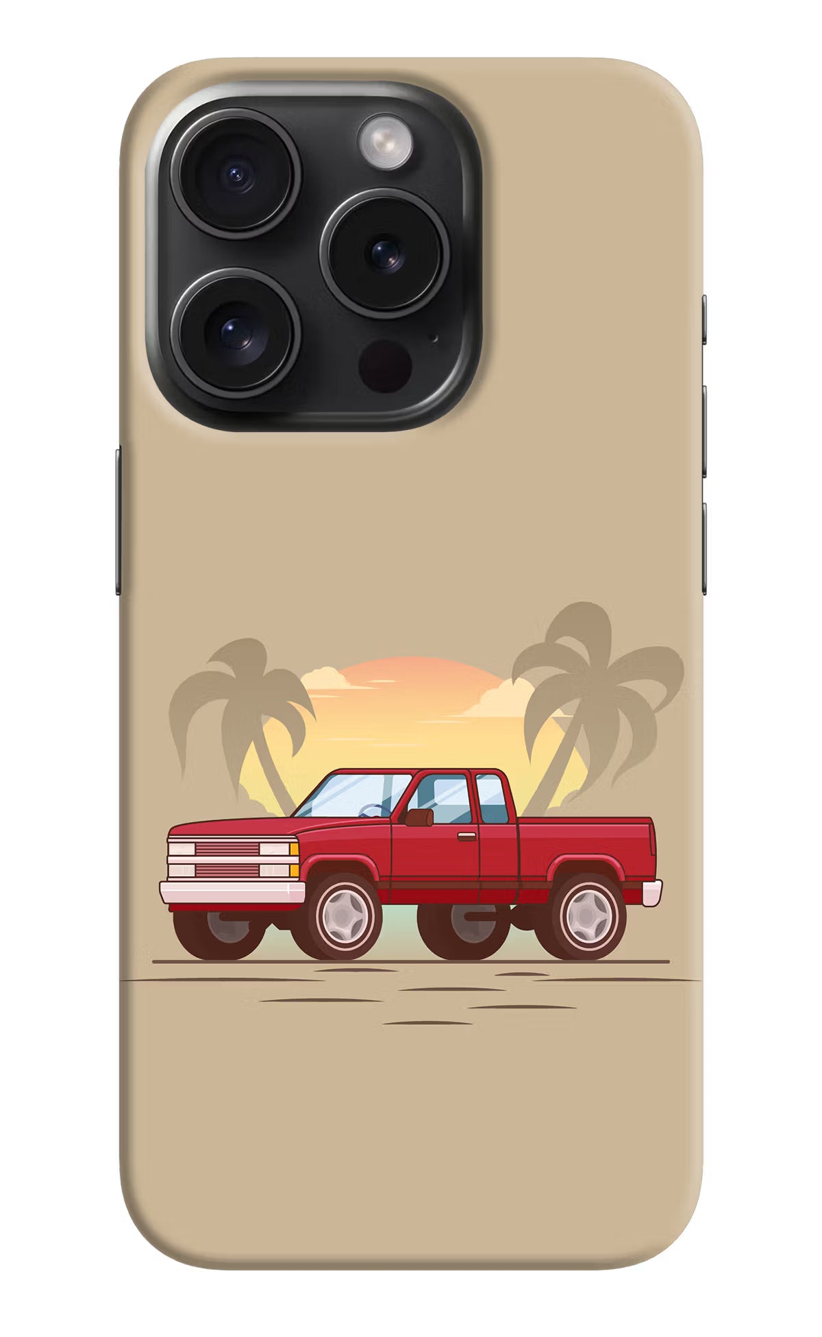 Desert Classic Drive iPhone 15 Pro Hard Case Back Cover by Casekaro