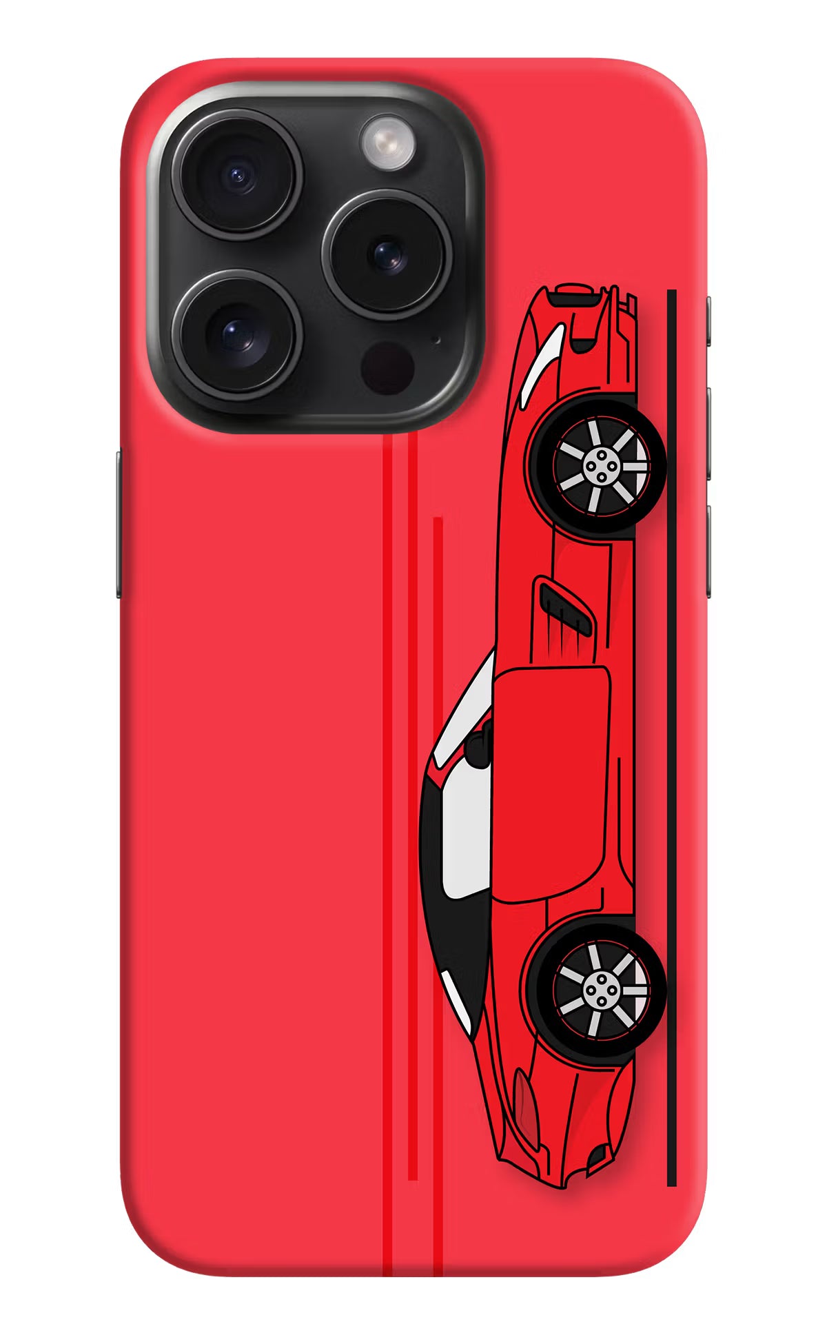 Red Velocity iPhone 15 Pro Hard Case Back Cover by Casekaro