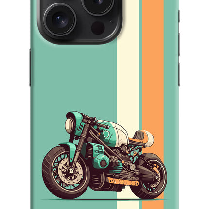 Striped Moto Drift iPhone 15 Pro Hard Case Back Cover by Casekaro