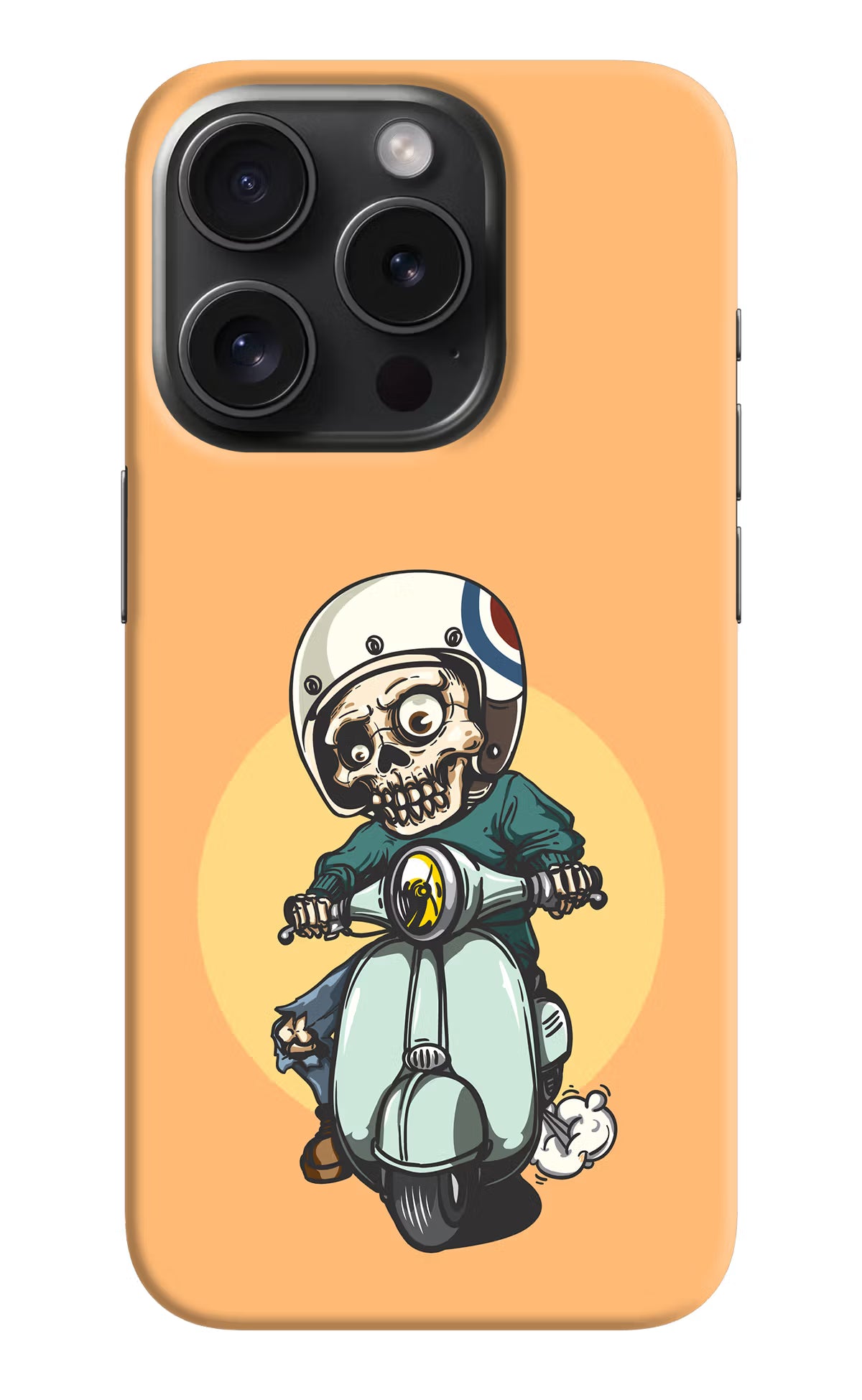 Undead Biker iPhone 15 Pro Hard Case Back Cover by Casekaro