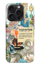 Aquarius Zodiac iPhone 15 Pro Hard Case Back Cover by Casekaro