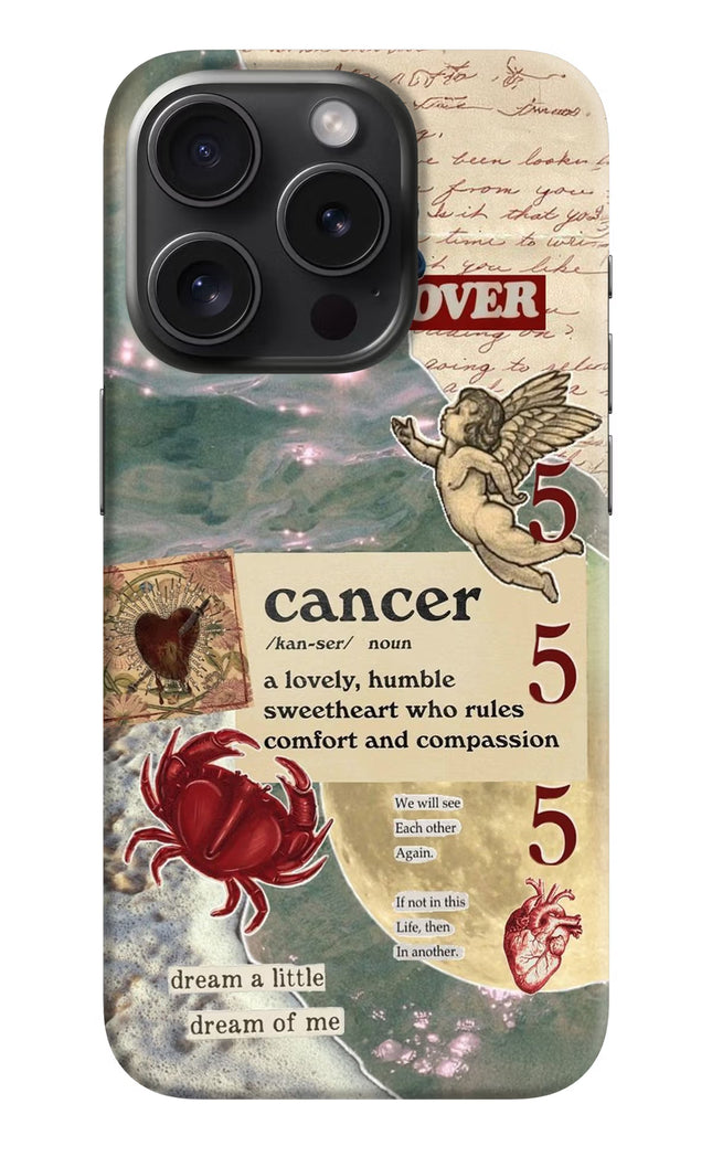 Cancer Zodiac iPhone 15 Pro Hard Case Back Cover by Casekaro