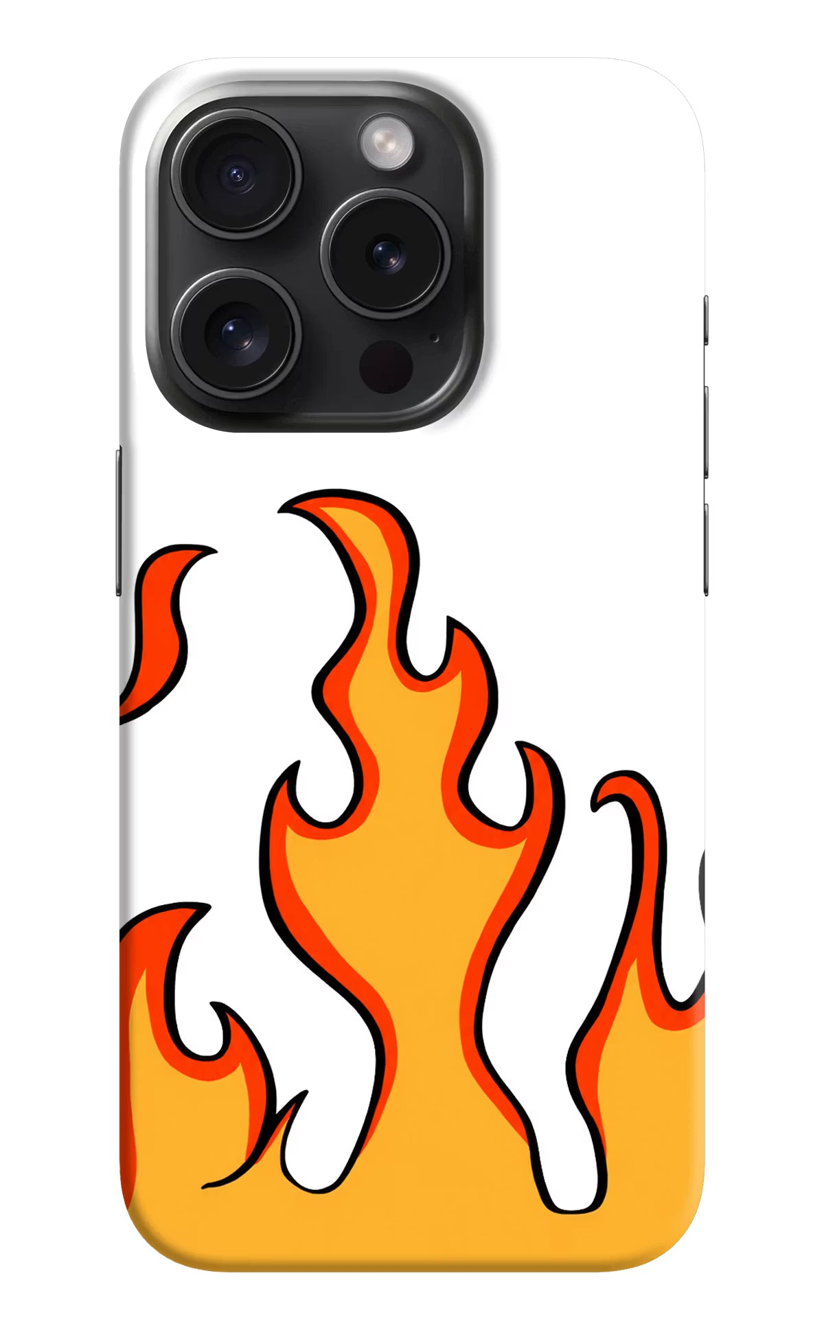 Fired Up – White iPhone 15 Pro Hard Case Back Cover by Casekaro