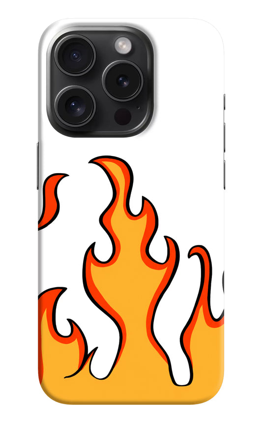 Fired Up – White iPhone 15 Pro Hard Case Back Cover by Casekaro