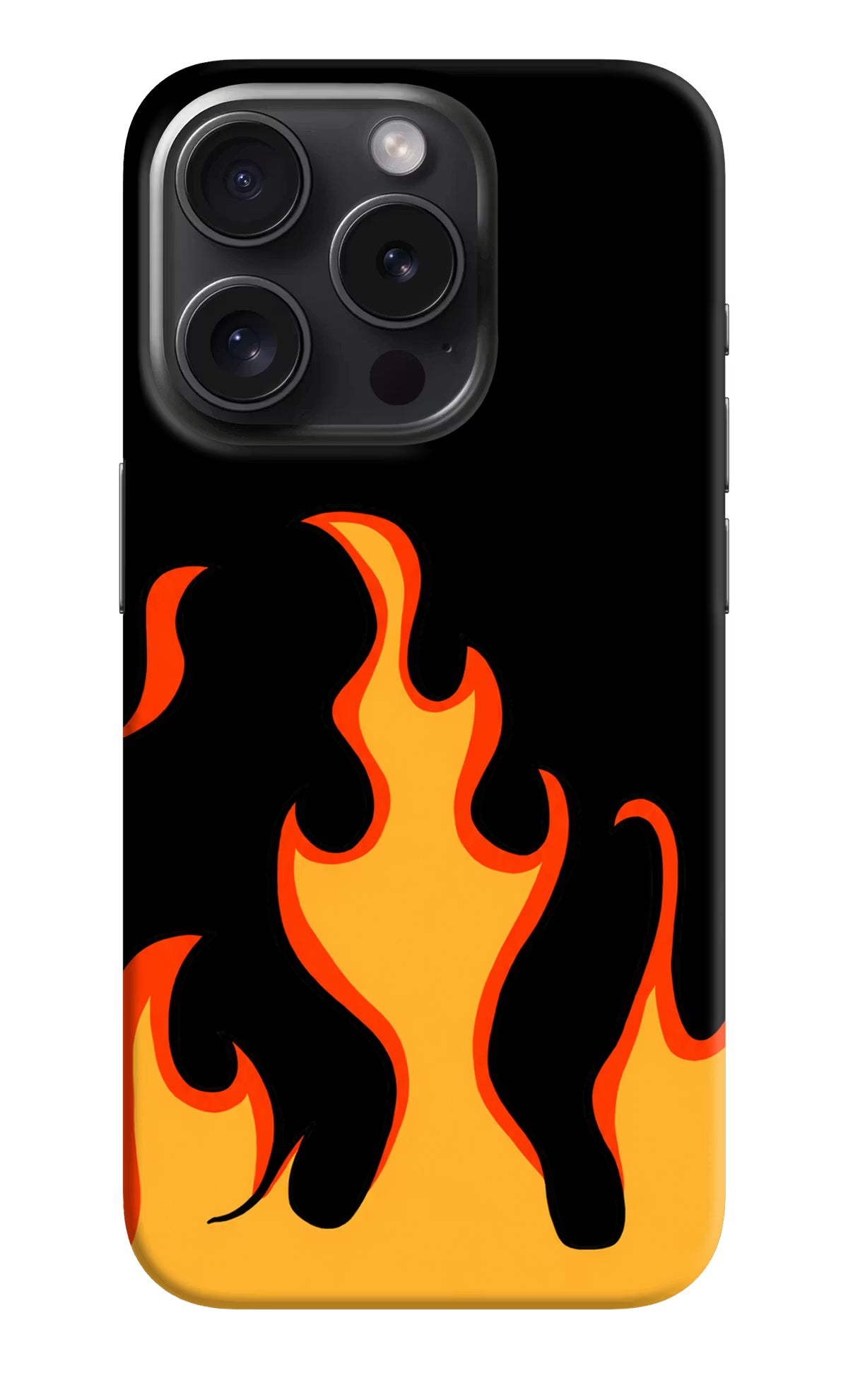 Fired Up – Black iPhone 15 Pro Hard Case Back Cover by Casekaro