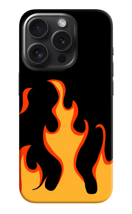 Fired Up – Black iPhone 15 Pro Hard Case Back Cover by Casekaro