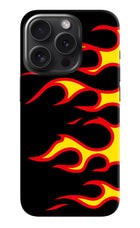 Side Sweep Flames iPhone 15 Pro Hard Case Back Cover by Casekaro