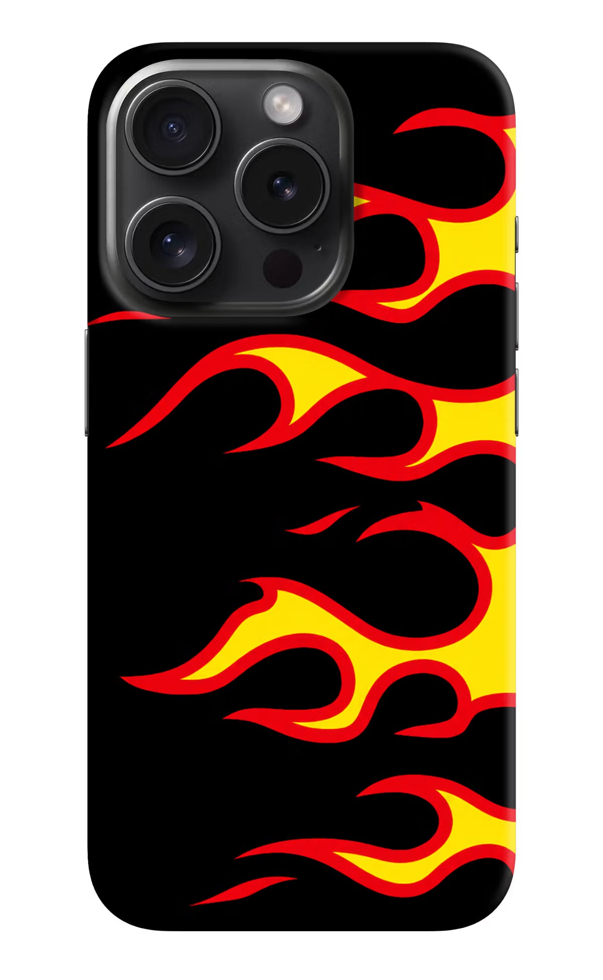Side Sweep Flames iPhone 15 Pro Hard Case Back Cover by Casekaro