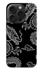 Twin Dragons iPhone 15 Pro Hard Case Back Cover by Casekaro