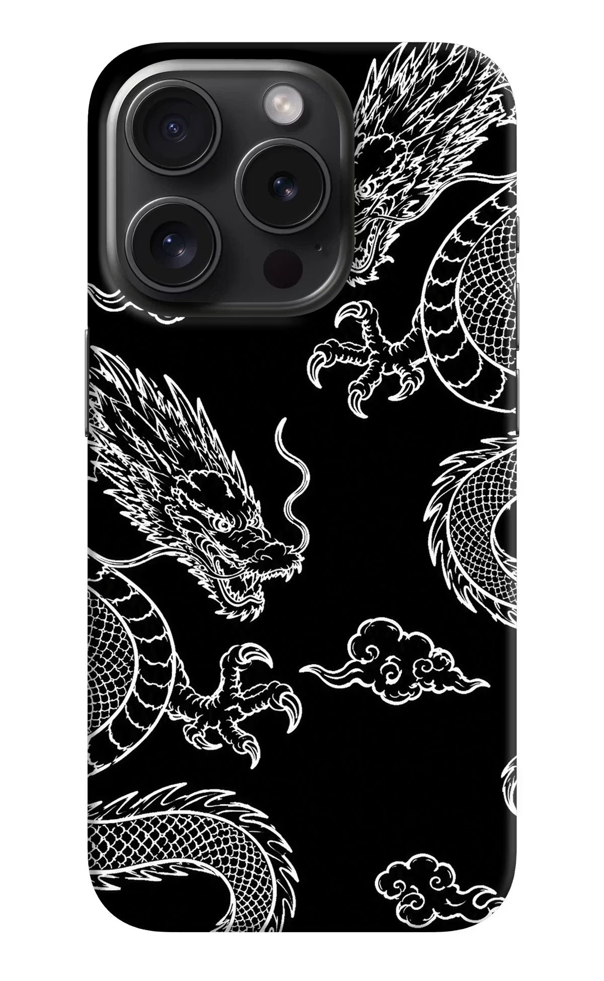 Twin Dragons iPhone 15 Pro Hard Case Back Cover by Casekaro