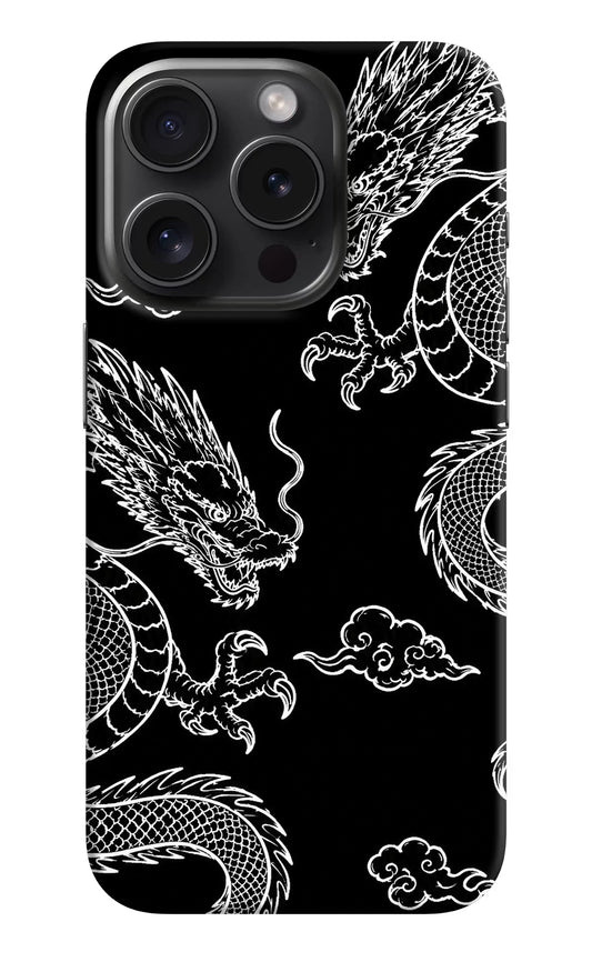 Twin Dragons iPhone 15 Pro Hard Case Back Cover by Casekaro