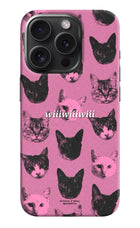 Pink Cats iPhone 15 Pro Hard Case Back Cover by Casekaro