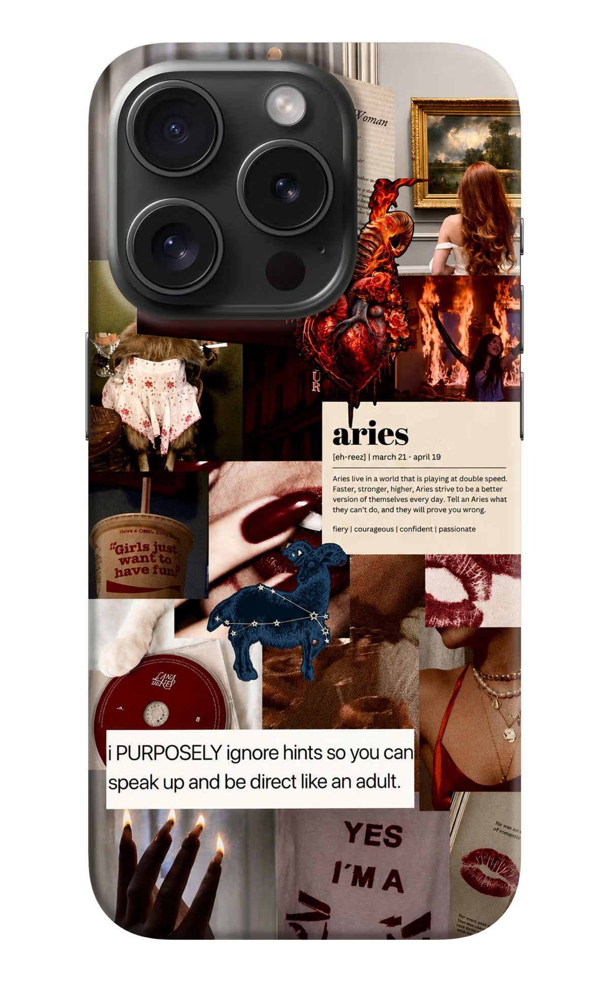 Zodiac Aries iPhone 15 Pro Back Cover