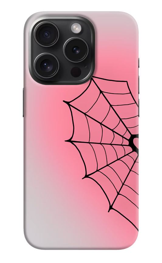 Pink Web iPhone 15 Pro Hard Case Back Cover by Casekaro