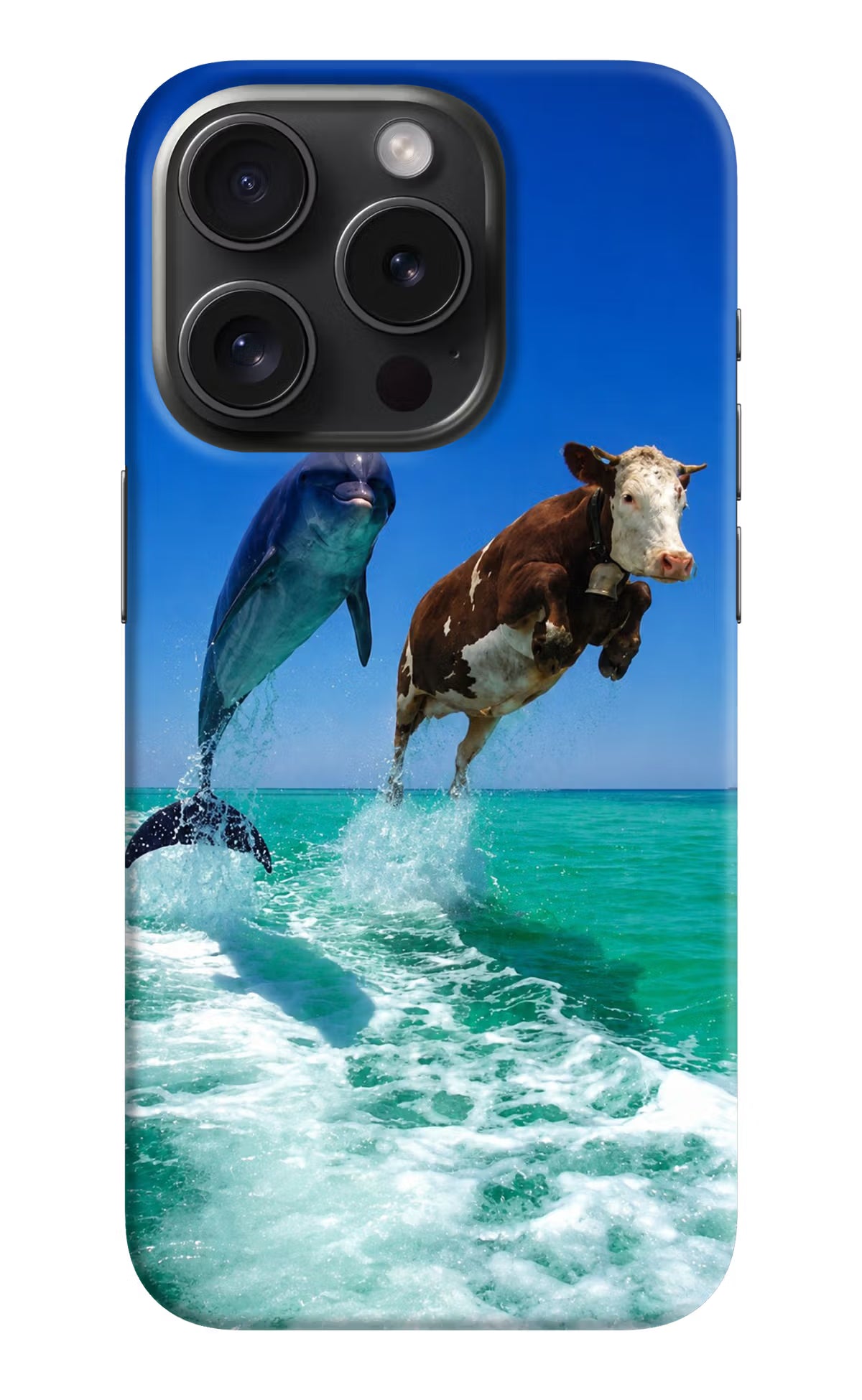 Dolphin vs Cow iPhone 15 Pro Back Cover