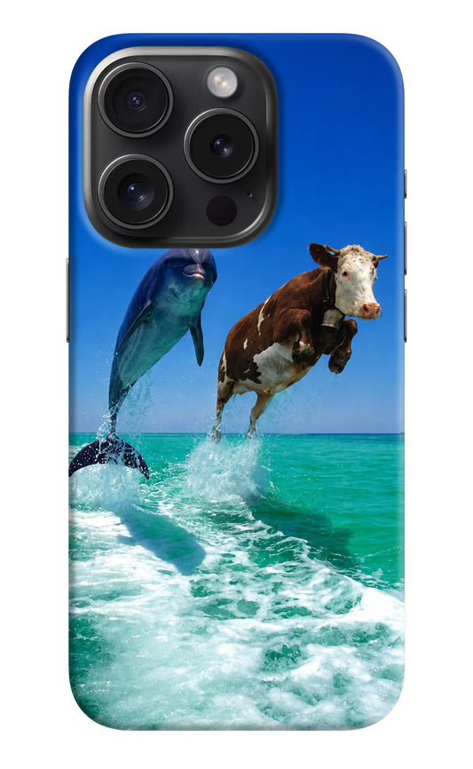 Dolphin vs Cow iPhone 15 Pro Hard Case Back Cover by Casekaro