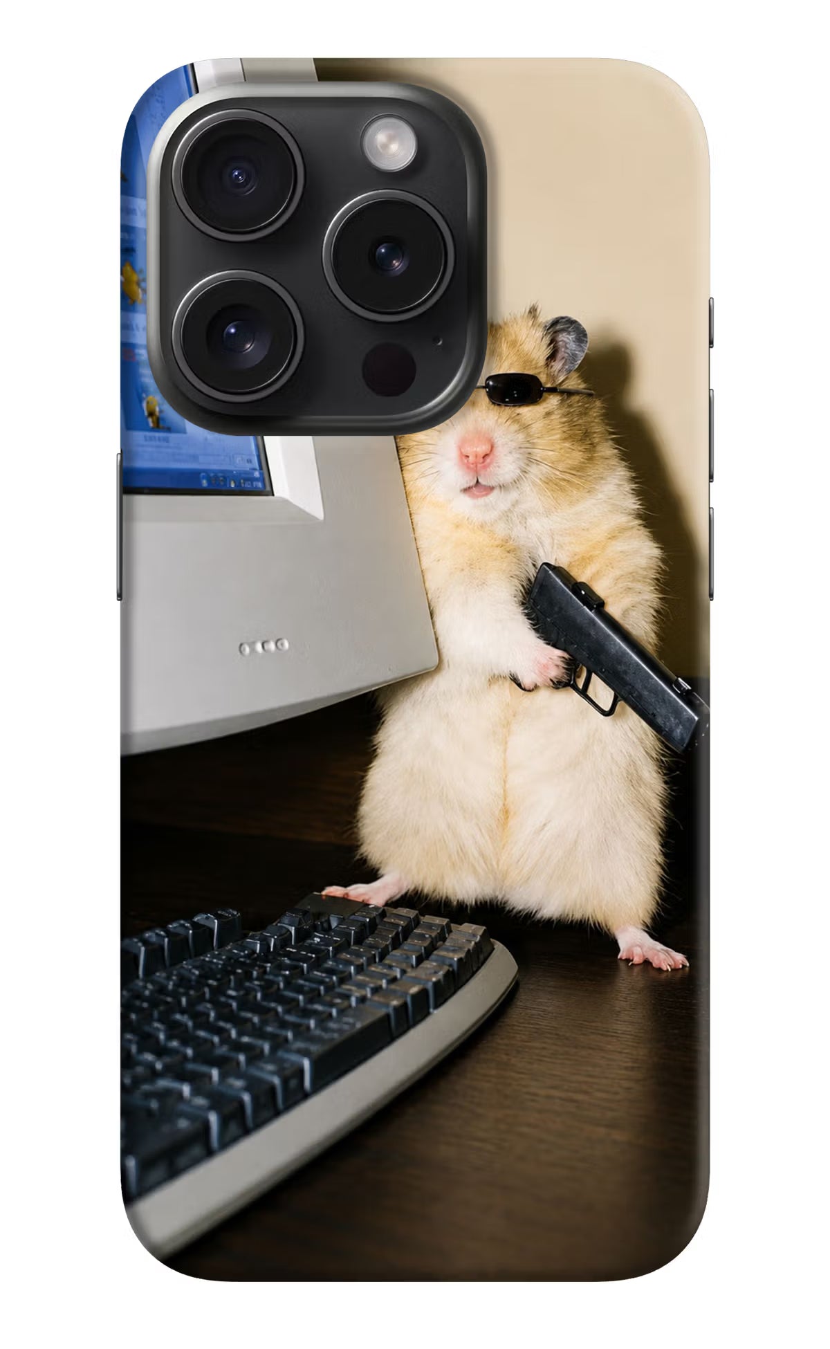 Hacker Hamster iPhone 15 Pro Back Cover