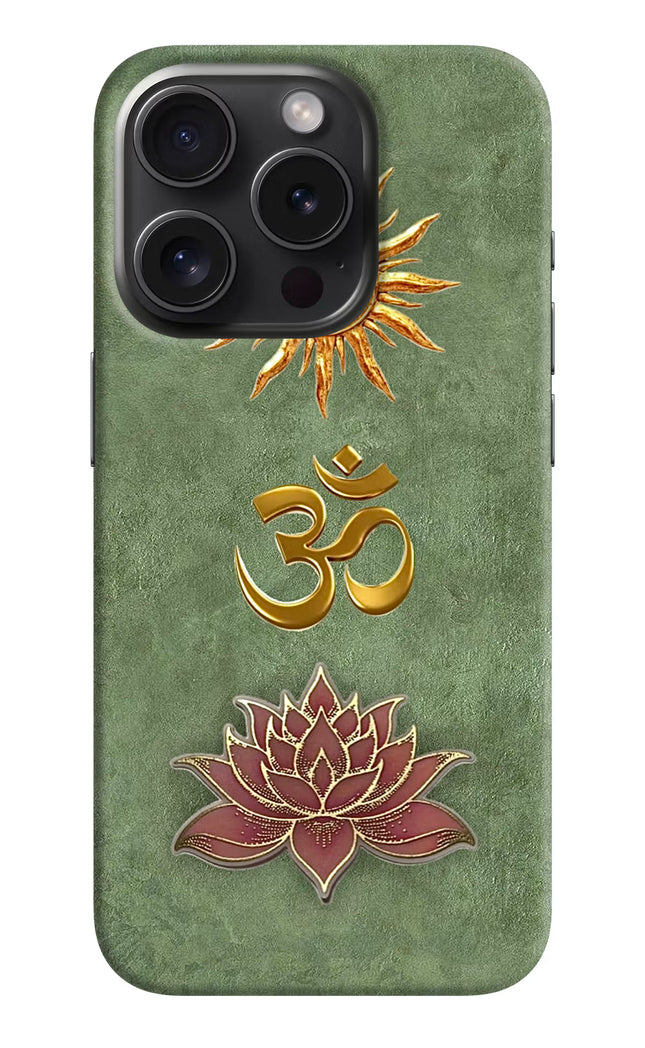 Om & Lotus iPhone 15 Pro Back Cover