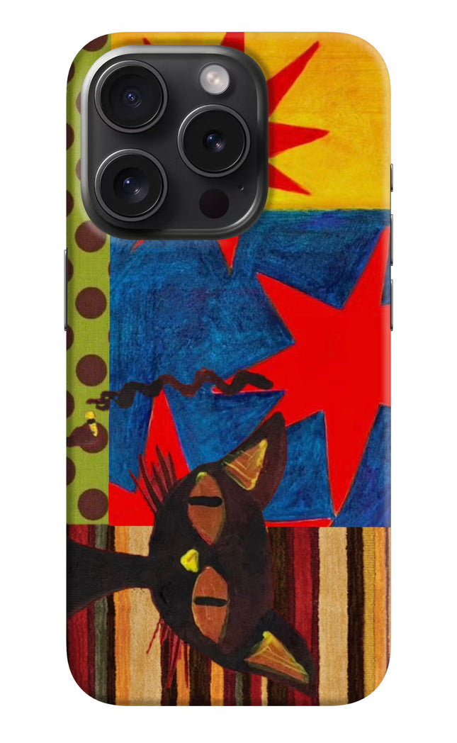 Pop Cat iPhone 15 Pro Hard Case Back Cover by Casekaro