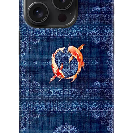 Koi Blue iPhone 15 Pro Hard Case Back Cover by Casekaro