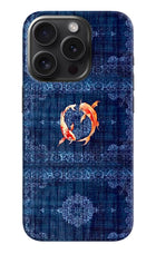Koi Blue iPhone 15 Pro Hard Case Back Cover by Casekaro