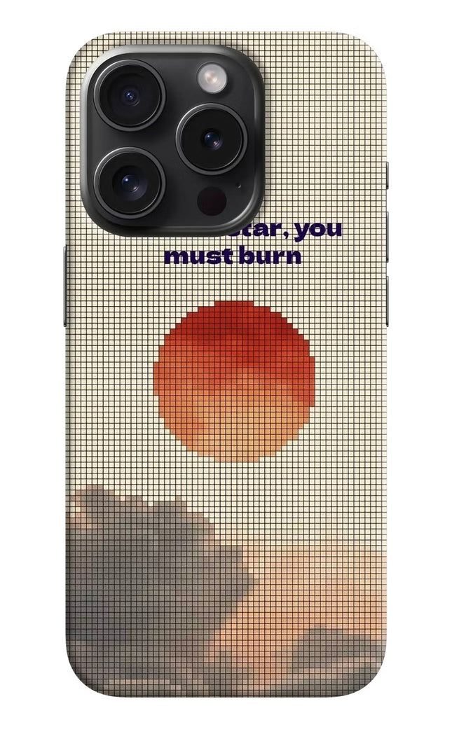 Pixel Sun iPhone 15 Pro Hard Case Back Cover by Casekaro