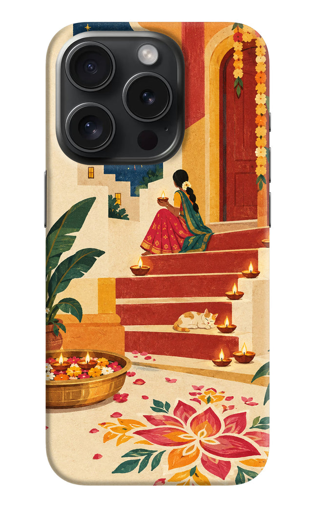 Diwali Rangoli iPhone 15 Pro Hard Case Back Cover by Casekaro