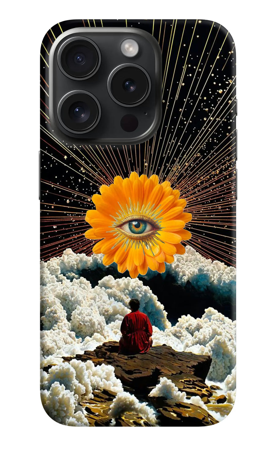 Cosmic Flower iPhone 15 Pro Back Cover, Hard case