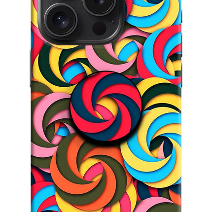 Spiral Pattern iPhone 15 Pro Pop Case by Casekaro