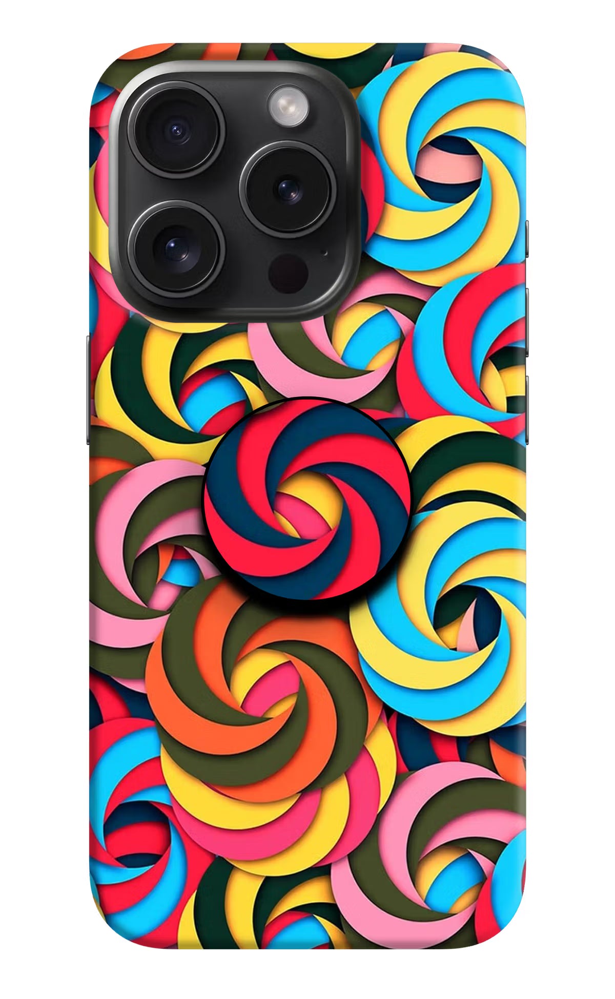 Spiral Pattern iPhone 15 Pro Pop Case by Casekaro