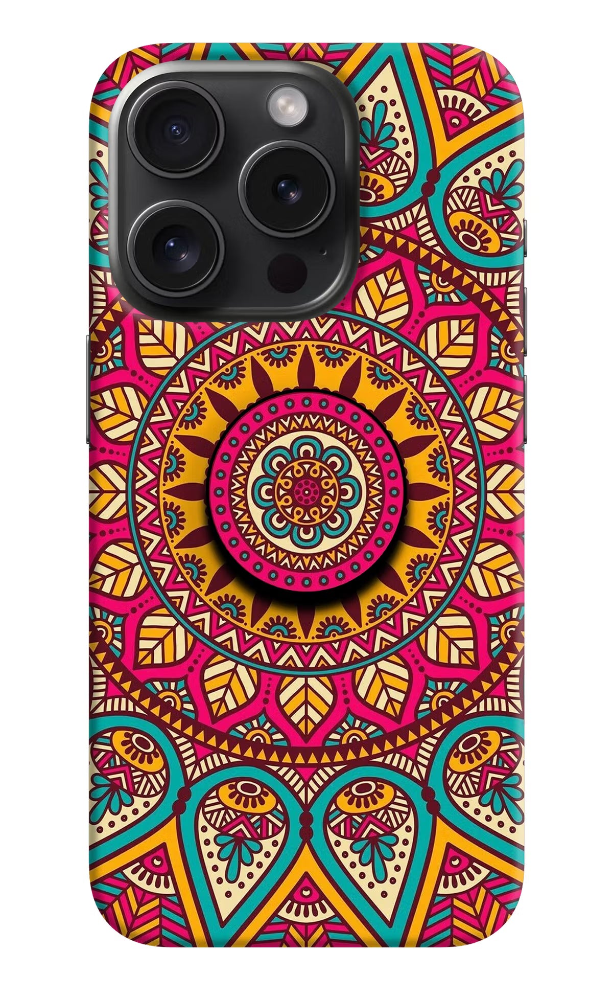 Mandala iPhone 15 Pro Pop Case by Casekaro