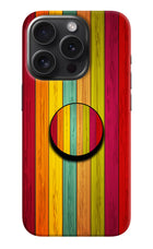 Multicolor Wooden iPhone 15 Pro Pop Case by Casekaro