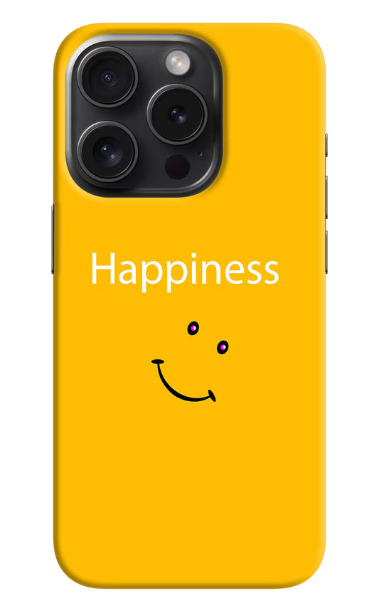 Happiness With Smiley iPhone 15 Pro Max Hard Case Back Cover by Casekaro