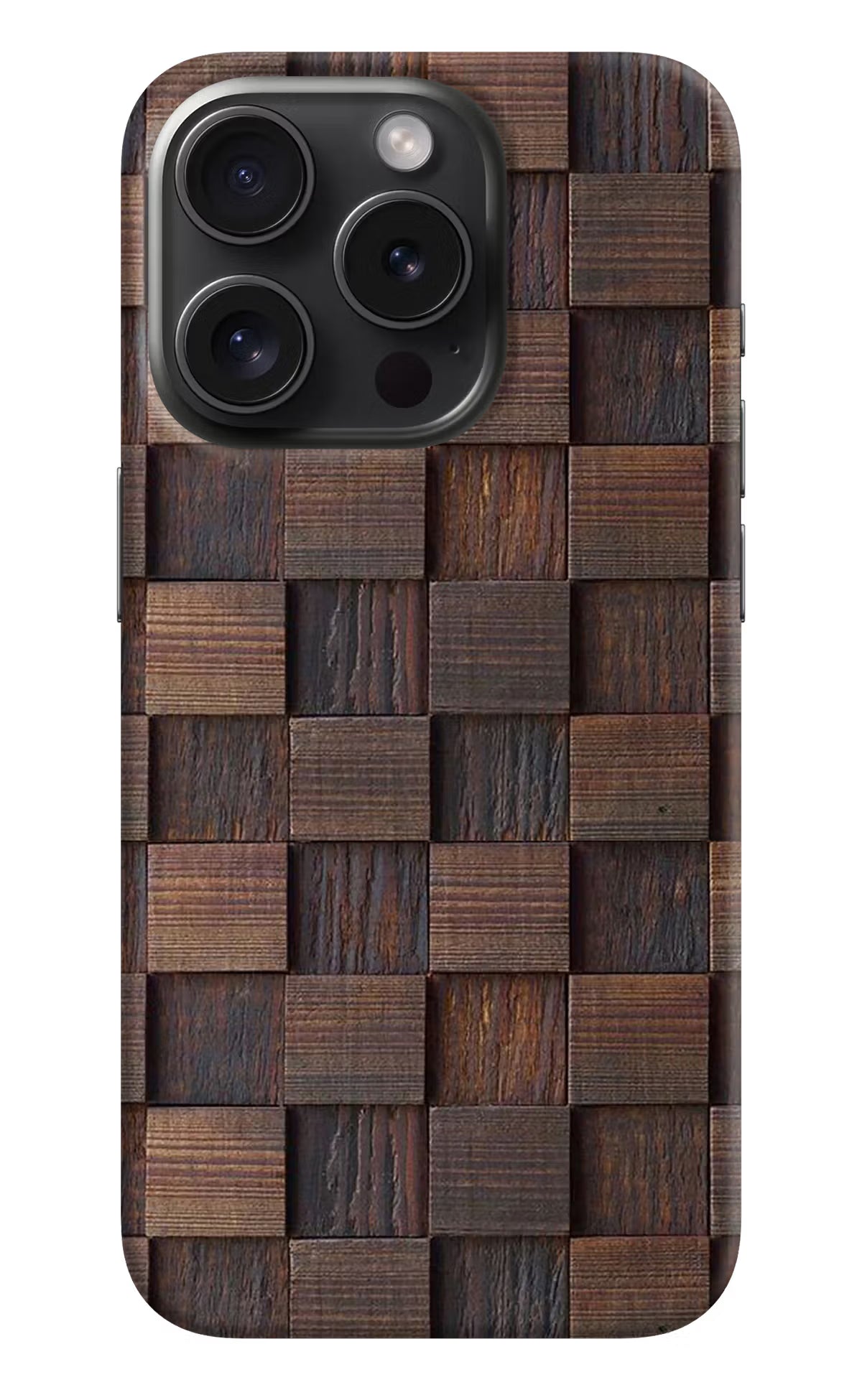 Wooden Cube Design iPhone 15 Pro Max Hard Case Back Cover by Casekaro