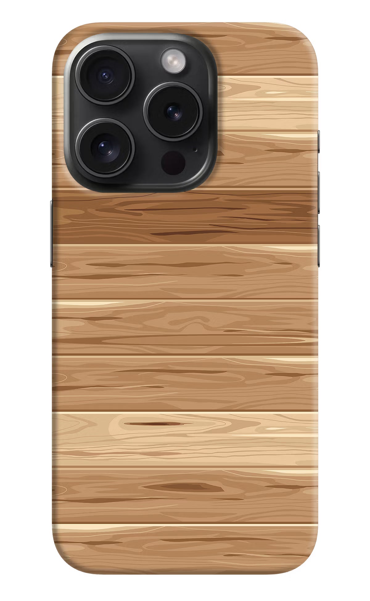 Wooden Vector iPhone 15 Pro Max Hard Case Back Cover by Casekaro