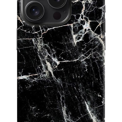 Black Marble Texture iPhone 15 Pro Max Hard Case Back Cover by Casekaro