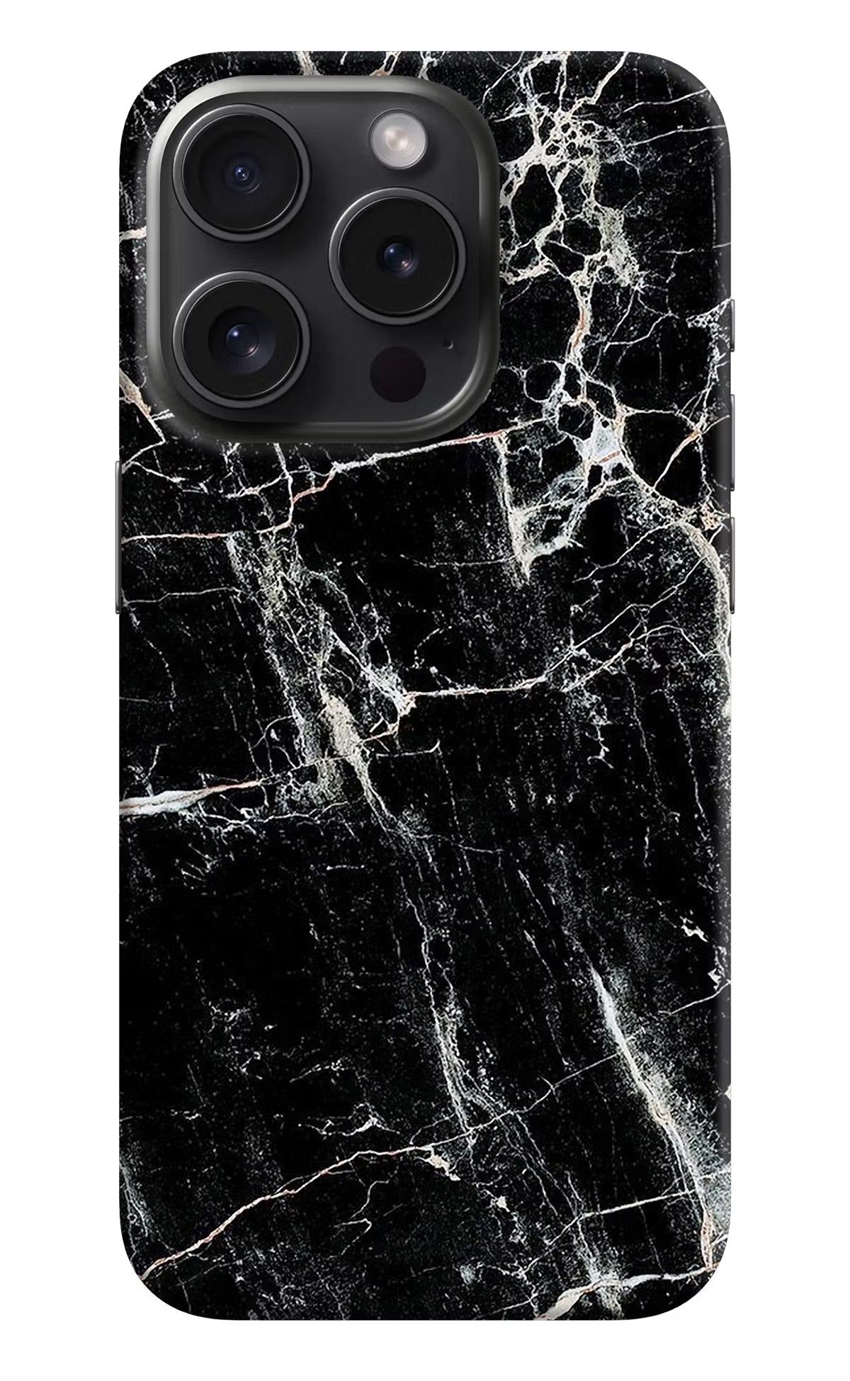 Black Marble Texture iPhone 15 Pro Max Hard Case Back Cover by Casekaro