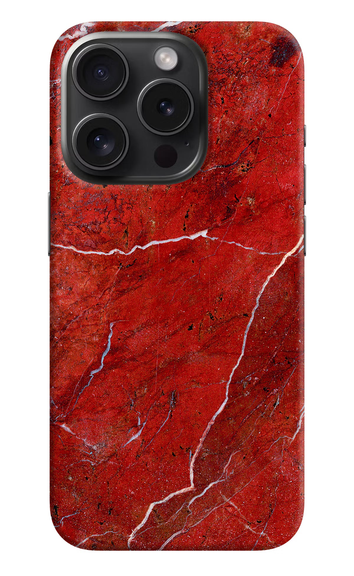 Red Marble Design iPhone 15 Pro Max Hard Case Back Cover by Casekaro